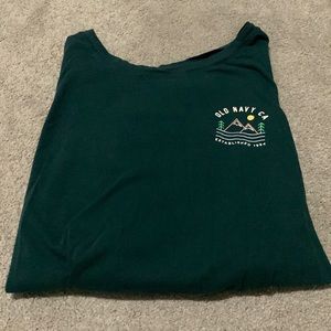 Old Navy, dark green shirt, short sleeve